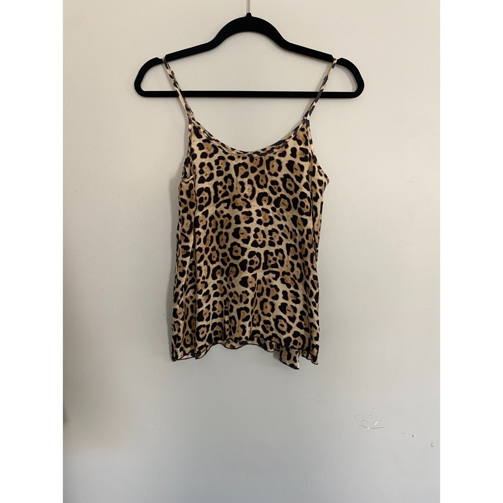 ATM Anthony Thomas Melillo Silk Cami Tank Leopard Animal Print size XSmall